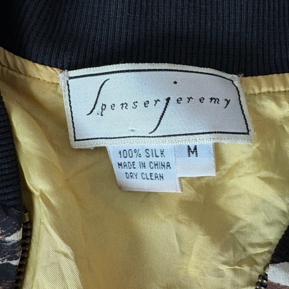Spencer Jeremy Vintage Silk Bomber Jacket – Leopard Baroque Print, Women’s M - Picture 6 of 7